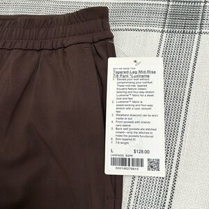 Tapered-Leg Mid-Rise 7/8 Women’s Pant Luxtreme size Large Brown color
